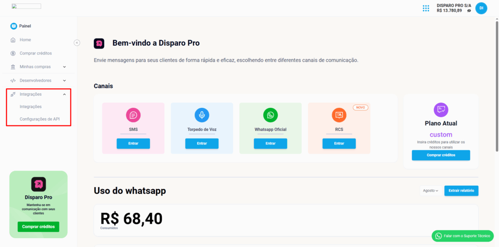 Como enviar mensagem RCS com a Disparo Pro - Criando modelo de mensagem RCS - Integrações