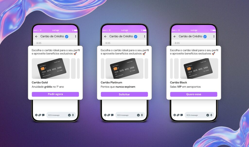 Como usar mensagem RCS no setor financeiro - cartões
