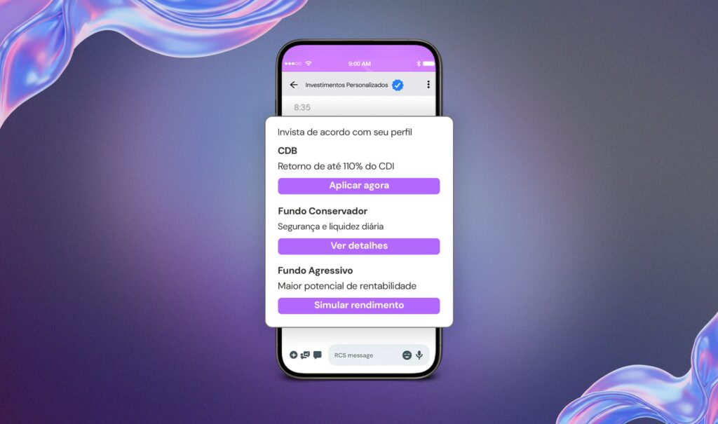 Como usar mensagem RCS no setor financeiro - investimentos