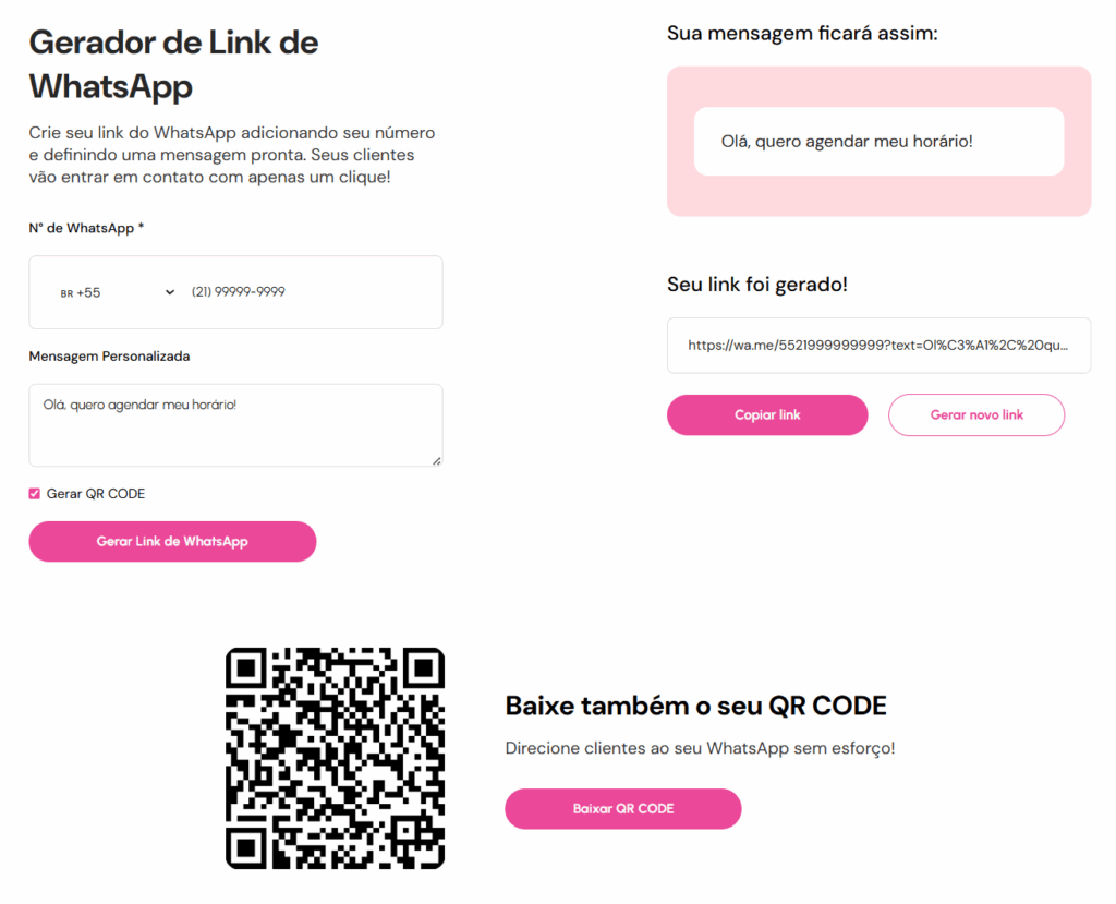 Como gerar link do WhatsApp e facilitar o contato com seus clientes 2 como gerar link do whatsapp - gerador de link whatsapp - resultado